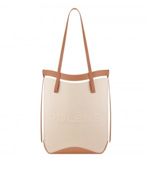 White / Brown Polene Ilo Tote Bags | CANADA GRP543