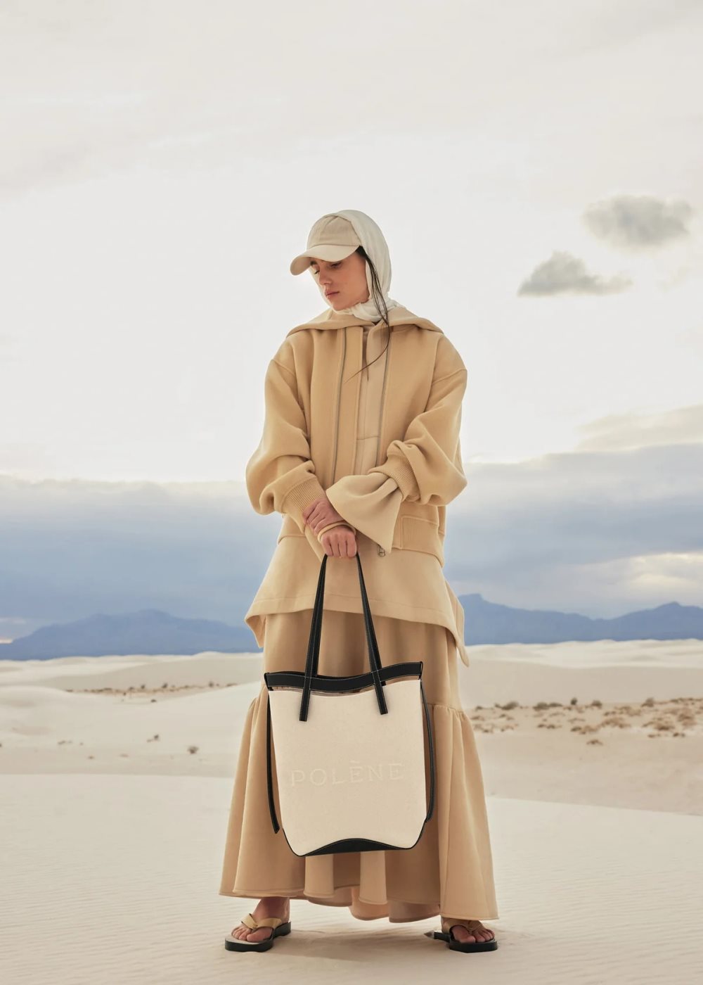 Beige / Black Polene Ilo Tote Bags | CANADA AYR278