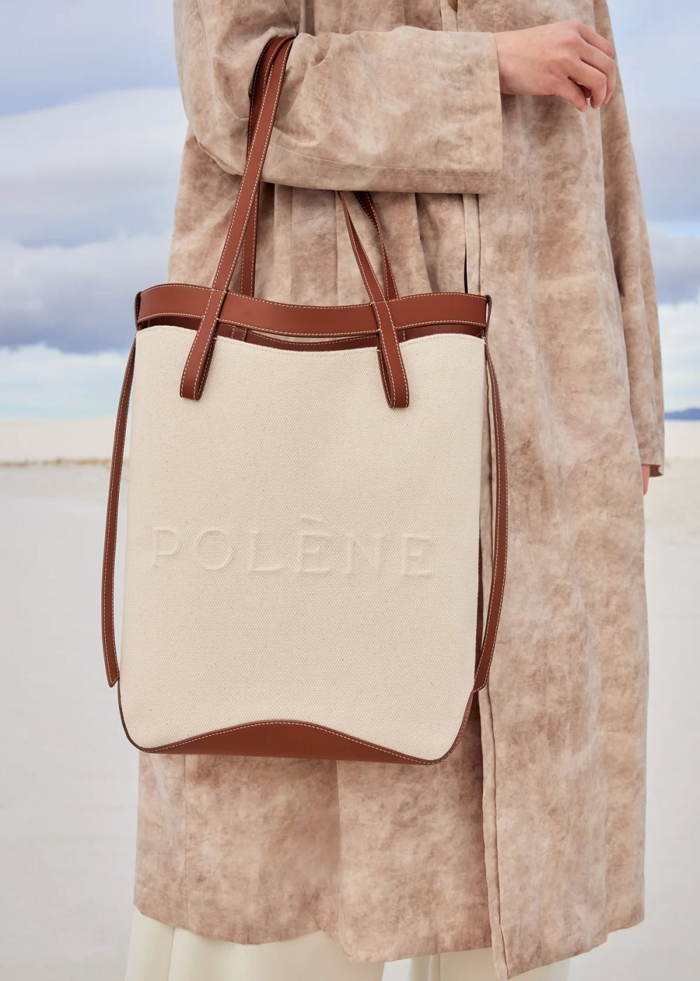 Beige / Brown Polene Ilo Tote Bags | CANADA ZXT943