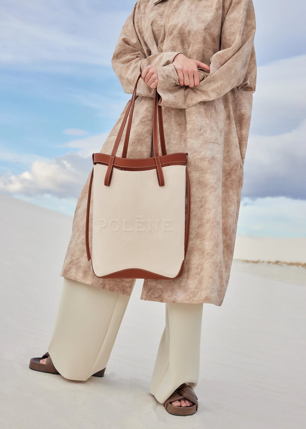 Beige / Brown Polene Ilo Tote Bags | CANADA ZXT943